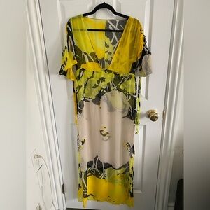 Diane Von Furstenberg vintage caftan kaftan 100% silk small/xsmall swim cover